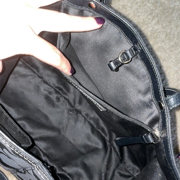 Coach Signature Stripe Tote Shoulder Bag - Picture 8 of 15